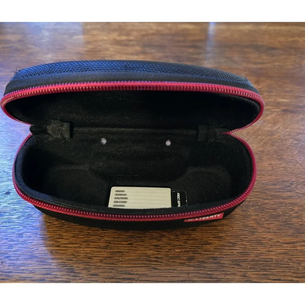 Rec Specs Hard Case Glasses Sunglasses Black Red Zipper Portable